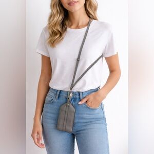 Hobo International Phone Crossbody Bag in Light Gray
